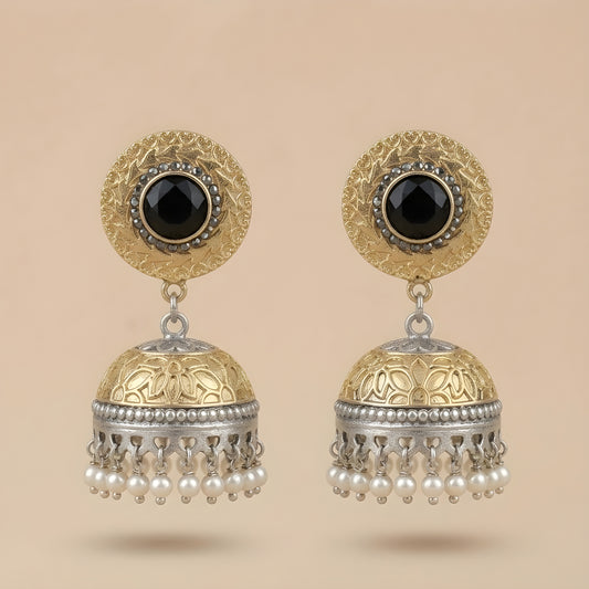 Onyx Dual-Tone Jhumkas