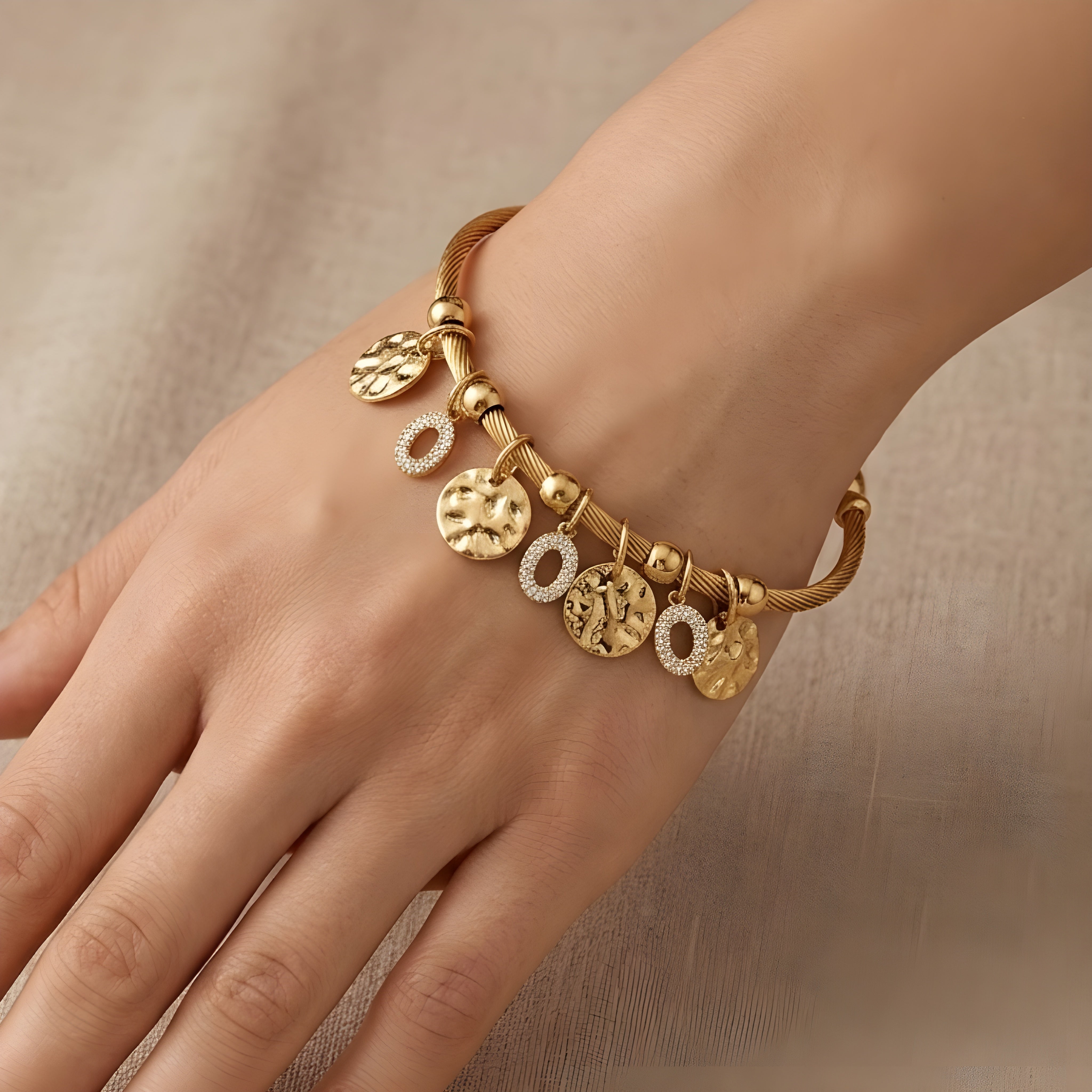 Coin Charm Bangle