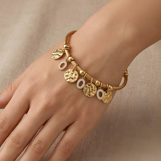 Coin Charm Bangle